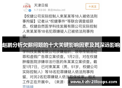 赵鹏分析欠薪问题的十大关键影响因素及其深远影响